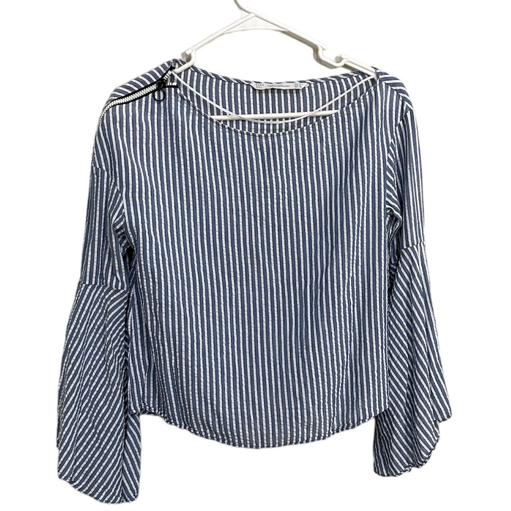 Small Blue Stripe Zara Trafaluo Collection Blouse